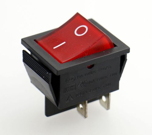 SOKEN Red Light DPST ON/OFF Snap in Boat Rocker Switch 16A/250V 16A/125V AC