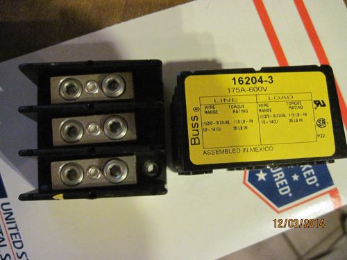 2 BUSSMANN 16204-3 Splicer Terminal Block