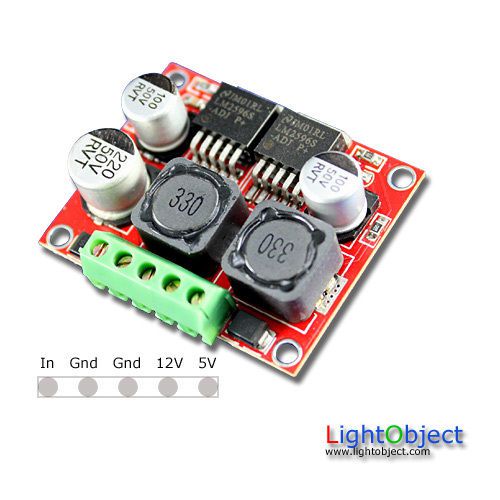 Dual output (12v &amp; 5v) dc to dc power module lm2596. input 7v~40v. good4 solar for sale