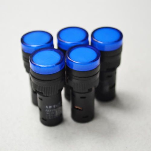 5pcs New 12V 16mm Blue LED Indicator Pilot Signal Light Lamp