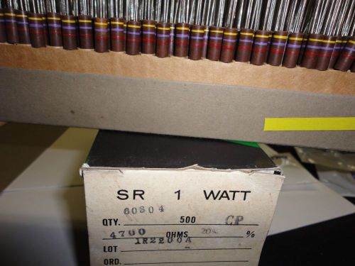 NOS 500PCS 4.7K-1WATT-20% RC32GF472M CARBON COMP. RESISTOR MFG. SPEER