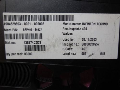 3000 PCS INFINEON BFP405E6327