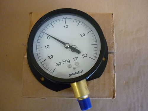 Marsh/Bellofram H1212 3.5 Qual 1/4 NPT 30&#034;HG x 30 PSI Gauge New