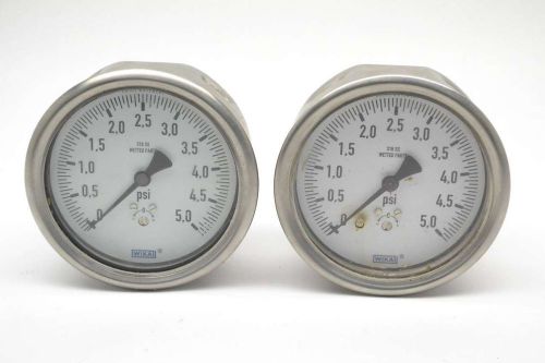 LOT 2 WIKA 1/2IN NPT 0-5.0PSI 4 IN DIAL PRESSURE GAUGE B394690