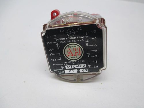 NEW ARROW-HART MTU-402 GOLD BONDED RELAY 110V AC D305644