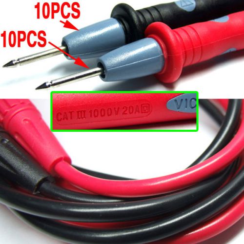 20pcs 1kV 20A Meter MULTIMETER TEST PROBES Clamp Cables