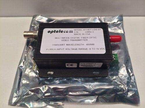 NEW! OPTELECOM DIGITAL FIBER OPTIC VIDEO TRANSMITTER 9114DT-LDS-ST 23669-3