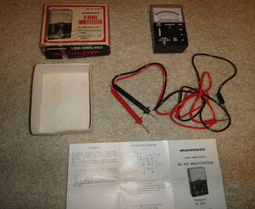 Micronta 22-027U 8 range Multimeter AC DC Multitester with Owner&#039;s Manual