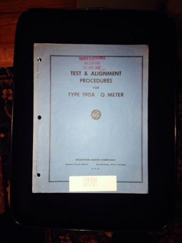 190A Q Meter Test and Alignment Procedures Booklet