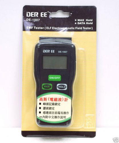 1pc DE1007 Gauss Meter EMF ELF Electromagnetic Field Tester DER EE Taiwan