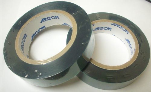 (2)  ARGON 1/2&#034; x 72 YDS GREEN HIGH TEMP POWDER COATING MASKING TAPE ROLLS