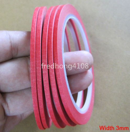 5pcs 3mm*25m Red Masking Tape for Nail Polish Painting Decoration Masking