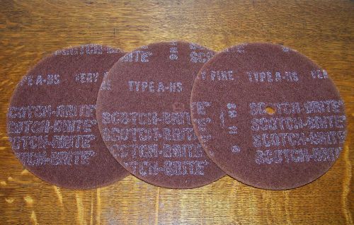 Lot of 3 SCOTCH-BRITE 8&#034; (203mm) Disc Very Fine Floor Pads Type A-HS