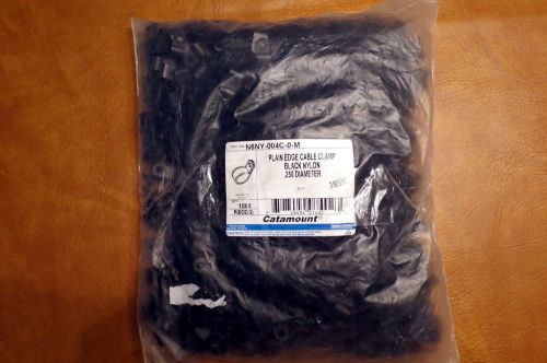 1000 Thomas &amp; Betts Plain Edge Nylon Black Cable Clamps, Catamount 1/4&#034; Diameter