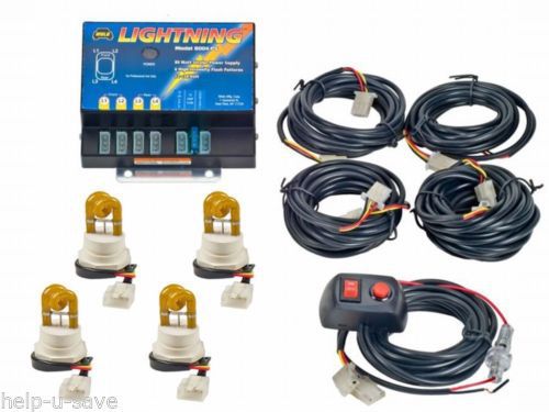 Wolo-lightning amber strobe kit four outlet 80-watt / 12-24 volt** 8004-3aaaa** for sale