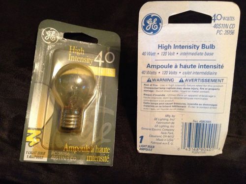 2 HIGH INTENSITY INCANDES LIGHT BULBS 40W 120V 40S11N/1CD 35156 Screw Base NIP