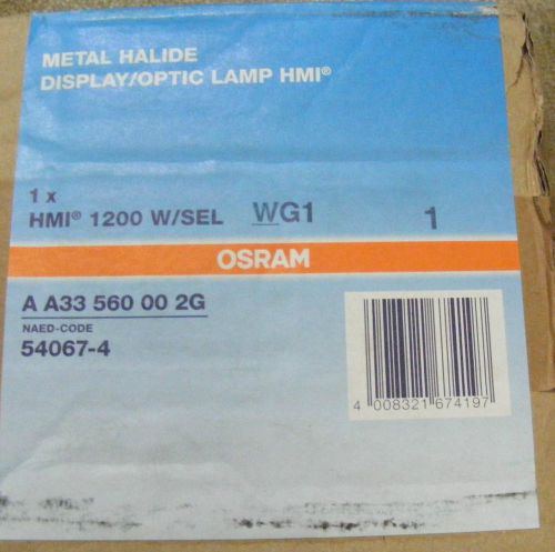 Osram metal halide display optic lamp hmi 1200 w/sel wg1 aa33 560 00 2g for sale