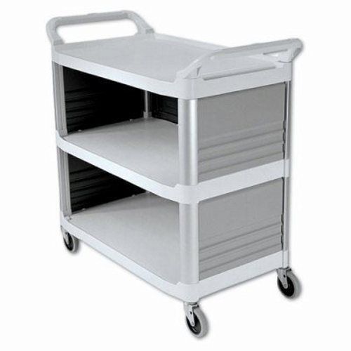 Rubbermaid xtra utility cart, 300-lb cap., 3 shelves, off-white (rcp4093cre) for sale