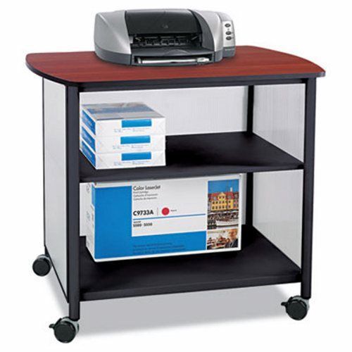 Safco Deluxe Machine Stand, 34-3/4w x 25-1/2d x 31h, Cherry/Black (SAF1858BL)