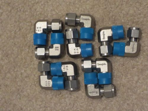 Swagelok 10 each 3/8&#034; x 3/8&#034; NPT Stainless Steel 90 Degree Adapters