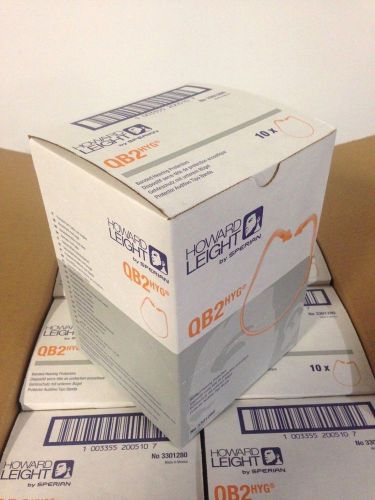 NEW Box of 10 pairs Earplugs, Howard Leight QB2HYG Supra-Aural Hearing pods, LOT