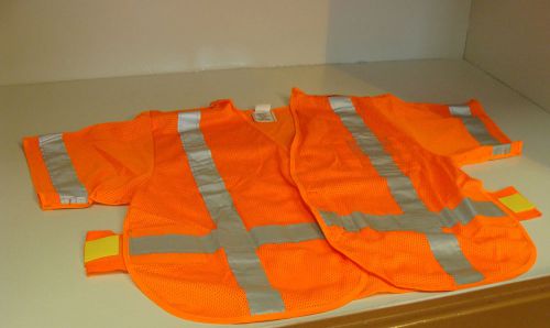 DSP 3XL / 4XL CLASS 3 BRIGHT ORANGE MESH VEST 2 INCH REFLECTIVE TAPE USED