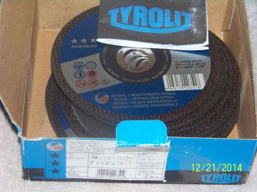 Nib  25 tyrolit cutting wheels 6 inch x 1/16th x 7/8 ths arbor  premium 2 in 1 for sale