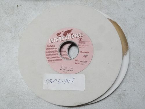 2 new CARBORUNDUM International 7&#034; x 1/4&#034; x 1-1/4&#034; White Grinding Wheels 100-HV