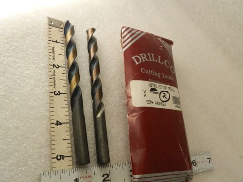 2 ea Size Letter X  Jobber Drill Bits  Flute  5-1/8&#034; Drillco 440N524 (Loc12)