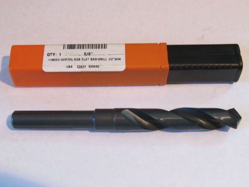 NEW 5/8&#034; HSS SILVER &amp; DEMING DRILL BIT 1/2 SHANK HERTEL USA