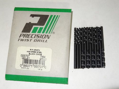 12 ptd 7/64&#034; qc-41 screw machine hss 135° precision parabolic twist drills oxid for sale