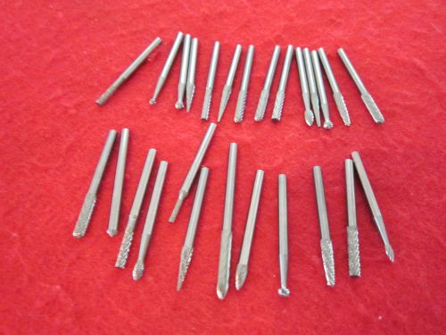 25  U.S.A.  1/8&#034;  ASSORTED  SOLID CARBIDE BURRS.