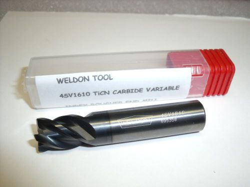 1/2&#034; x 1/2&#034; x 5/8” x 2-1/2&#034; 4 FL Variable TiCN Weldon Tool Carbide End Mill-W3