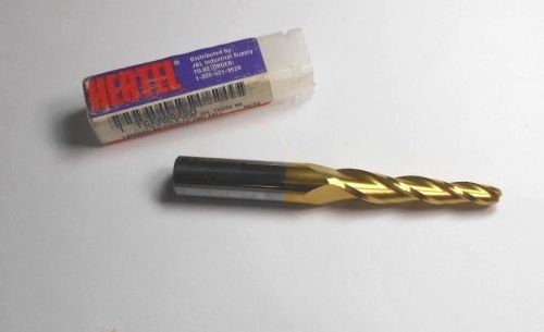 HERTEL Carbide Ball End Mill 1/4&#034; 3FL TiN 2&#034; LOC x 4&#034; OAL &lt;602&gt;