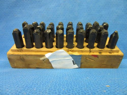 28 MATTHEWS 1/4&#034; METAL PUNCH DIE SET HEAVY STAMP STEEL LETTER &amp; CAPITAL NO LID