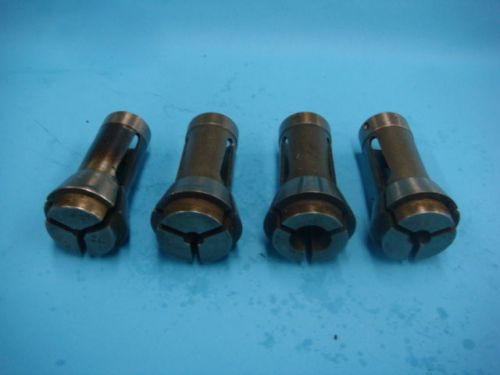 BROWN &amp; SHARPE ROUND #11 COLLETS, 4 PCS. TOTAL. 9/16, 15/64&#034;, 3/16&#034;, 1/2&#034;