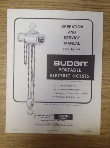 Budgit Portable Electric Hoists Operation and Service Manual Crane Budget