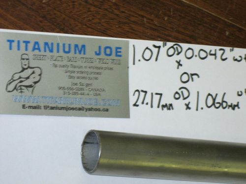 TITANIUM TUBING  3al-2.5v  1.07&#034;OD x 0.042&#034; wall x 96&#034;