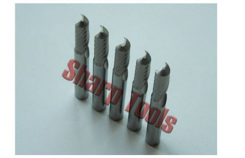 5pcs one/single flute spiral cnc router bits 6.35mm 17mm for sale