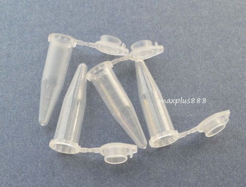 1000pcs 0.5ml new cylinder bottom micro centrifuge tubes w caps clear for sale