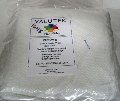 Valutek Cleanroom Standard Weight Wipes 9&#039; X 9&#034; VT2PNW-99 NIB