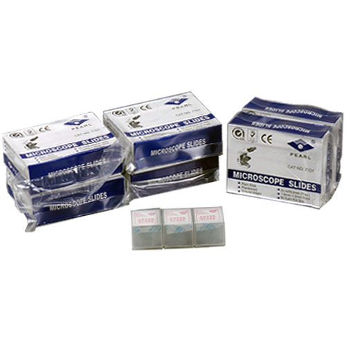 300 blank microscope slides + 300 square cover slips for sale