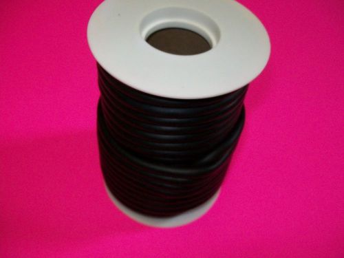 50 Continuous FEET 1/8&#034;ID X 1/32&#034;W X 3/16&#034;OD LATEX BLACK RUBBER TUBING sM52