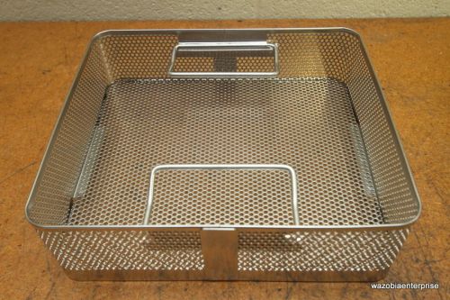 MEDICAL DENTAL INSTRUMENT STERILIZATION BASKET SURGICAL CONTAINER  10.5&#034;X9&#034;X2.5&#034;