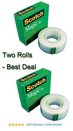 TWO (2)  Rolls of NEW Scotch® Magic™ 810 Tape, 3/4&#034; x 1000&#034; (27.7YD)-Free Ship