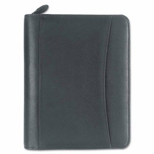 FranklinCovey Leather Ring Bound Organizer w/Zipper, 8 x 10, Black (FDP33963)