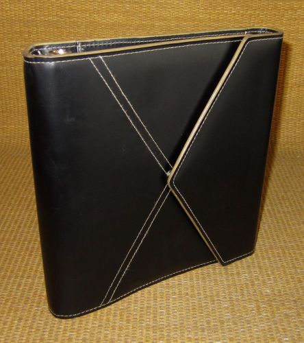 Classic 1.25&#034; rings | black sim. leather franklin covey tri-fold planner/binder for sale
