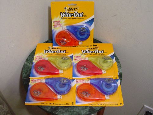 5 – 2pk New BIC Wite-Out Correction Tape  White