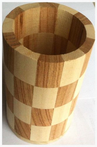 WOOD NEW PEN PENCIL HOLDER DECORATIVE STORAGE CRAFT NATURAL PLAIN ORGANIZER HOME