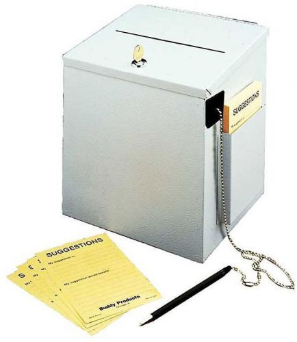 Steel Suggestion Box 8 X 9.75 X 8.5 Inches Platinum 5620-32